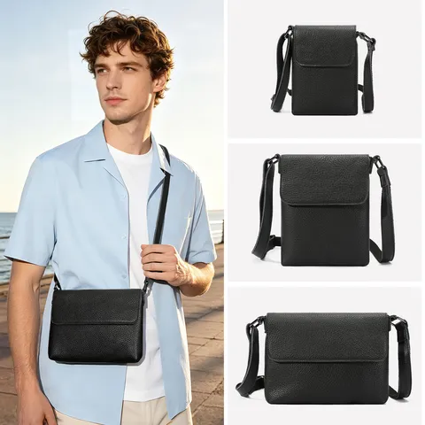 Heren Echte Lederen Crossbody Tas Vintage Rindsleder Schouder Messenger Tas Zakelijk Casual Kleine Vierkante Tas