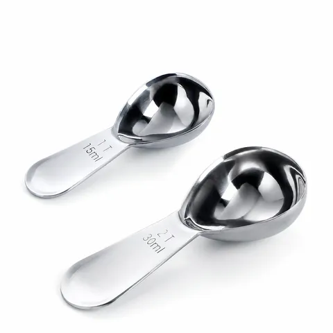 Stainless Steel Coffee Measuring Spoon Set with Scale Kitchen Baking Powder Seasoning Scoop Coffee Tools Tableware