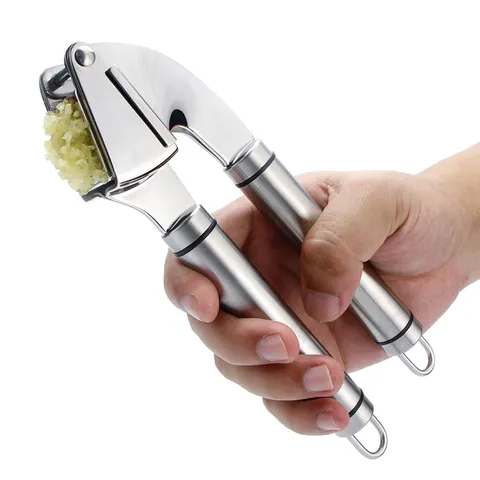 304 Stainless Steel Garlic Press Manual Garlic Mincer Heavy Duty Kitchen Tool Garlic Crusher Ginger Press Kitchen Gadget