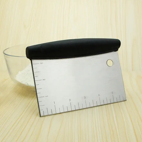 Stainless Steel Bench Scraper Dough Cutter With Rubber Plastic Handle Baking Pastry Knife Kitchen Tool For Bread