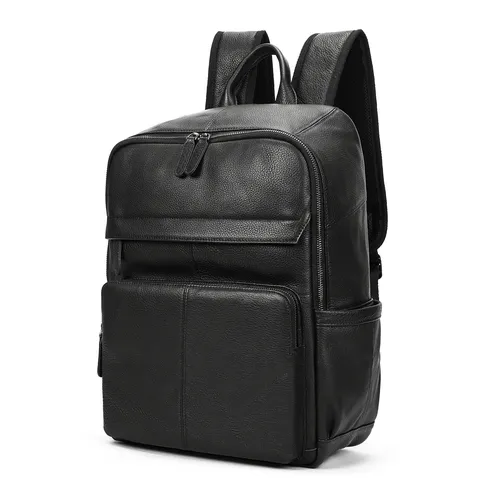 Heren Zakelijke Rugzak Grote Capaciteit Koeienhuid Laptop Tas Reizen