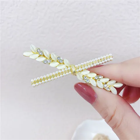 Artificial Opal Butterfly Flower Hair Clip Elegant Rhinestone Side Hairpin Forest Style Metal Hair Clips Fairy Jewelry For Women