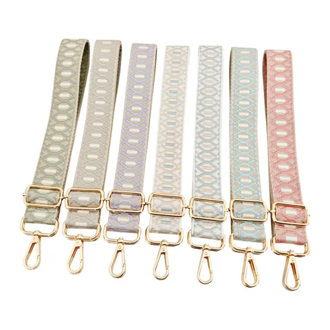 Adjustable Woven Jacquard Replacement Shoulder Crossbody Bag Strap With Metal Hardware Handbag Strap