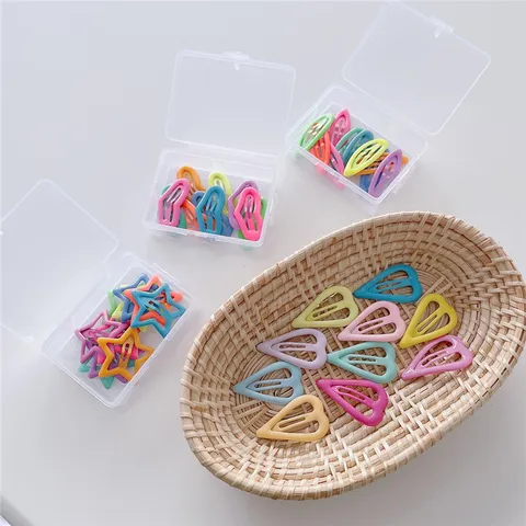 Schattige Meerkleurig Geometrisch Lichtgevende Haarclips Macaron Ster Hart Metalen BB Speldjes Haarspeldjes Voor Kinderen Meisjes