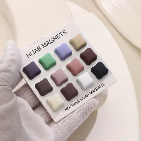 Matte Vierkante Hijab Magneten Legering Moslim Sjaal Spelden Magnetische Broche Sluiting Voor Vrouwen Hoofddoek Accessoires