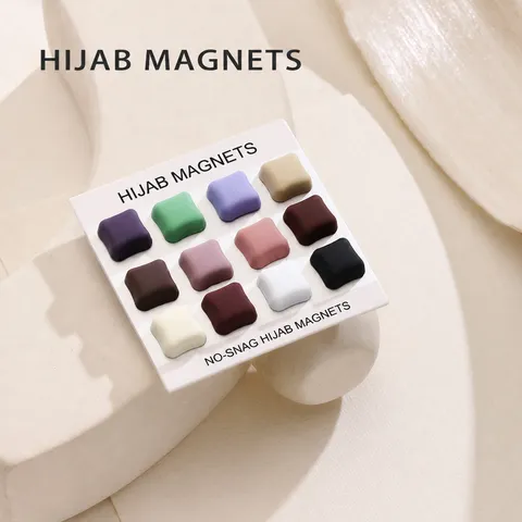 Matte Vierkante Hijab Magneten Legering Moslim Sjaal Spelden Magnetische Broche Sluiting Voor Vrouwen Hoofddoek Accessoires