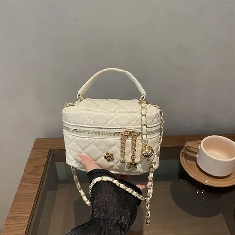 Mini Sac Boîte Matelassé à Chaîne pour Femme Cuir PU Style Chanel Sac Bandoulière Sac Carré Mode