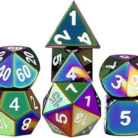 Dés Métalliques Polyédriques en Alliage de Zinc pour Jeux DND Tabletop RPG Design Numérique Creux Accessoires Adultes