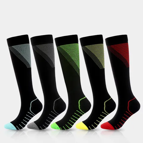 Unisex Επαγγελματικές Κάλτσες Συμπίεσης V-Stripe Αθλητικές Κάλτσες Υποστήριξης Για Τρέξιμο Fitness Αθλητισμός