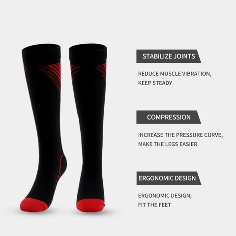 Unisex Επαγγελματικές Κάλτσες Συμπίεσης V-Stripe Αθλητικές Κάλτσες Υποστήριξης Για Τρέξιμο Fitness Αθλητισμός