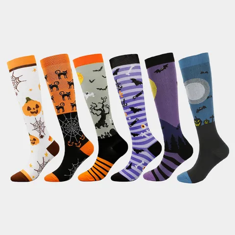 Κάλτσες Συμπίεσης Halloween Αστείες Εκτυπωμένες Κάλτσες Γάμπας Unisex Αθλητικές Υπαίθριες Κάλτσες Nylon Για Γιορτινό Πάρτι Φεστιβάλ