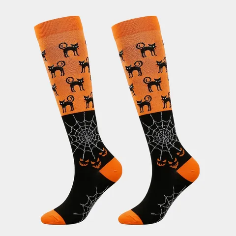 Κάλτσες Συμπίεσης Halloween Αστείες Εκτυπωμένες Κάλτσες Γάμπας Unisex Αθλητικές Υπαίθριες Κάλτσες Nylon Για Γιορτινό Πάρτι Φεστιβάλ