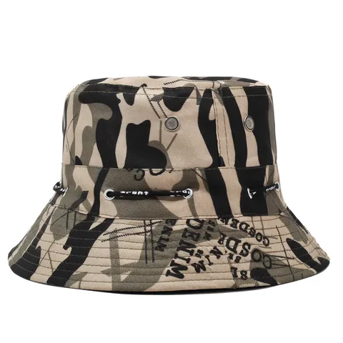 Bucket Hat Polyester Breathable Outdoor Summer Sun Protection Adjustable Drawstring Fisherman Hat Casual Short Brim
