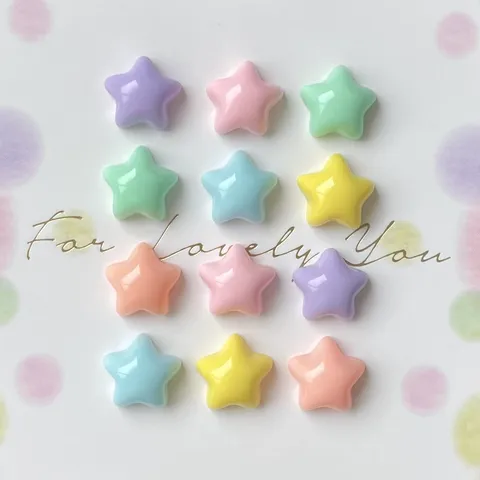 Mini Star Charms Resin Plastic Colorful Macaron Five Pointed Star For DIY Jewelry Phone Case Hairpin Craft Decoration