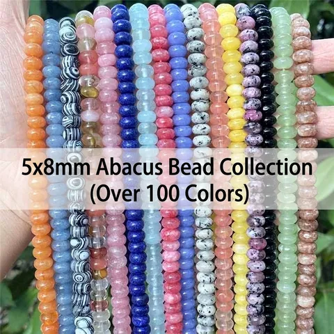 Natural Stone Beads Abacus Shape Crystal Tiger Eye Gemstone Loose Spacer Beads For DIY Jewelry Making Necklace Bracelet Accessory