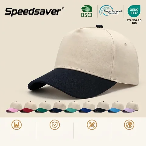 Five Panel Cotton Baseball Cap Men Women Contrast Color Adjustable Trucker Hat Outdoor Sport Sun Protection Breathable Cap