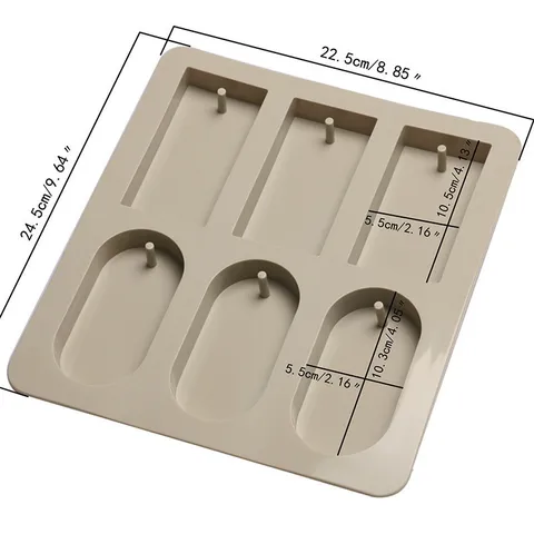 6 Cavity DIY Silicone Mold For Wax Tablets Aromatherapy Plaster Handmade Soap Rectangular Diamond Round Key Shape Craft Baking Tool