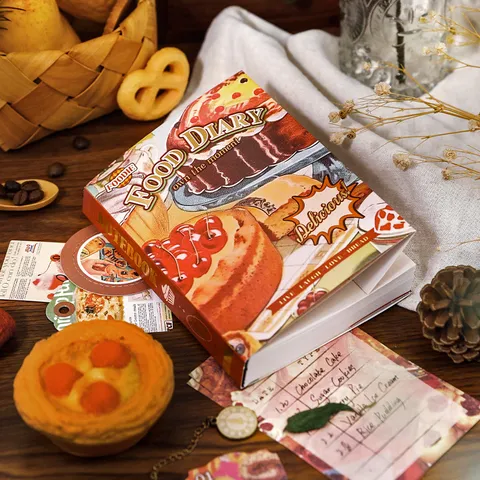 Livre d'Autocollants Washi Vintage Temps Libre Journal Alimentaire Vie Urbaine Matériel Scrapbooking Rétro Journalisation DIY Papeterie