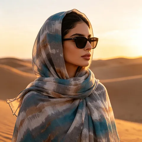 Lange Dames Sjaal Tie-Dye Gradiënt Kleurrijke Strepen Polyester Voile Dun Lichtgewicht Sjaal Wikkel Elegant Mode Accessoire