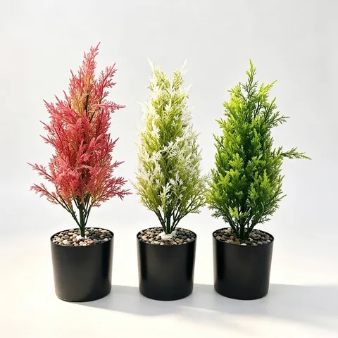 Artificial Cypress Pine Tree Branch Bonsai Plastic Pine Needle Christmas Decoration For Garden Yard Indoor Home Greenery Landscaping Decor