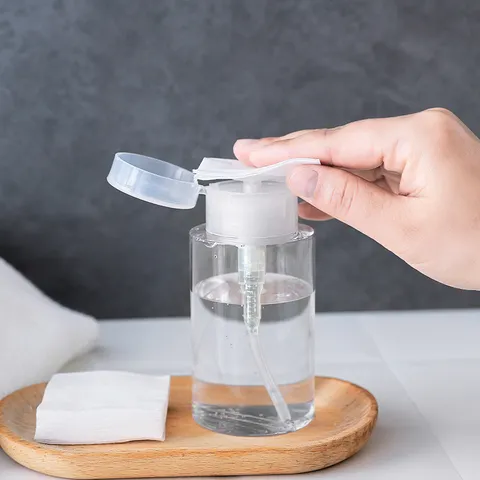 Transparenter PETG Kunststoff Nachfüllbarer Druckspender Tragbarer Reise Flüssigkeitsspeicher Für Make-Up Entferner Toner