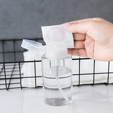Transparenter PETG Kunststoff Nachfüllbarer Druckspender Tragbarer Reise Flüssigkeitsspeicher Für Make-Up Entferner Toner