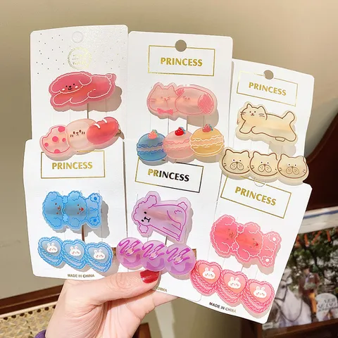 Schattige Japanse Stijl Cartoon Dier Haarspeldjes Acryl Puppy Kitten Beer Hart Haarspelden Voor Kinderen Meisjes Mode Haaraccessoires