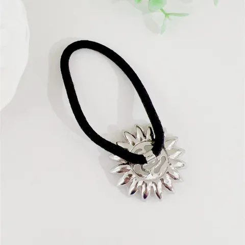 Japanese Style Elegant Snowflake Rhinestone Hair Rope For Women Alloy Artificial Stone Hair Band Elastic Hair Accessories