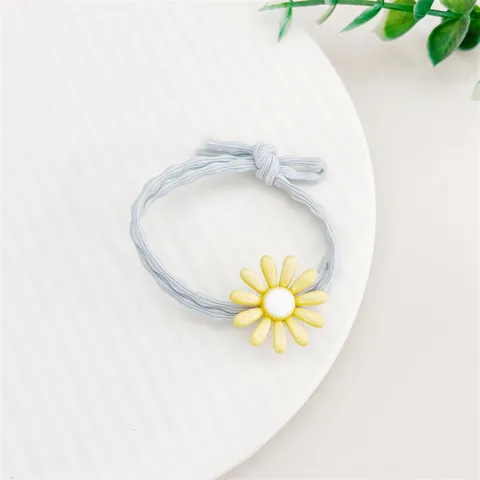 Koreaanse Stijl Zoete Madeliefje Elastische Haarelastiek Acryl Bloemen Haarband Voor Dames Meisjes Dagelijks