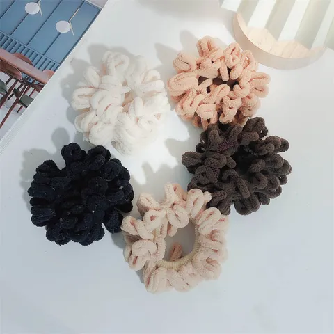 Herfst Winter Fluwelen Scrunchies Effen Kleur Elastische Haarelastiekjes Zachte Pluche Paardenstaart Houder Voor Vrouwen Meisjes Haaraccessoires