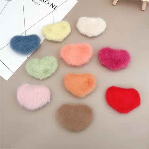 Pluche Hart Haarspelden Zoete Snoepkleur Lamswol Hartvorm Snap Clips Voor Meisjes Herfst Winter Kawaii Haarspeldjes Haaraccessoires