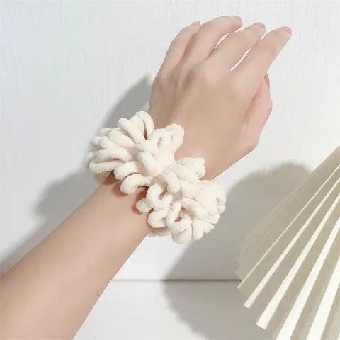 Herfst Winter Fluwelen Scrunchies Effen Kleur Elastische Haarelastiekjes Zachte Pluche Paardenstaart Houder Voor Vrouwen Meisjes Haaraccessoires
