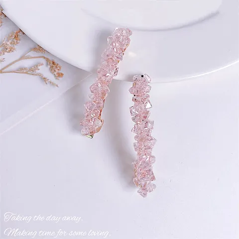 Koreaanse Stijl Roze Strass Kroon Haarspeld Zoet Legering Kunstparel Handgemaakt Haarspeldje Hoofddeksel Voor Vrouwen Meisjes Sieraden