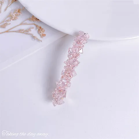 Koreaanse Stijl Roze Strass Kroon Haarspeld Zoet Legering Kunstparel Handgemaakt Haarspeldje Hoofddeksel Voor Vrouwen Meisjes Sieraden