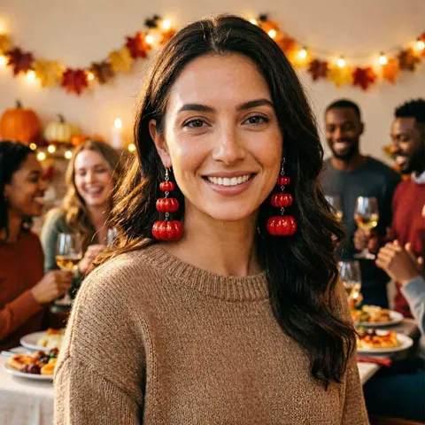 Thanksgiving Herfst Pompoen Hanger Oorbellen Voor Vrouwen Kleurrijke Hars Food Play Stijl Sieraden Oogstfeest Cadeau Oorbellen Met IJzeren Haak