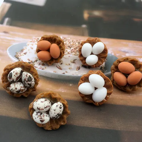 Handmade Funny Simulation Food Resin Egg Bird Nest Drop Earrings Quirky Miniature Fake Egg Earrings For Women Party Jewelry Gift