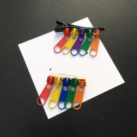 Cute Japanese Style Fun Multicolor Alloy Zipper Puller Brooch Hair Clip Creative Clothes Accessories For Women Daily Decoration