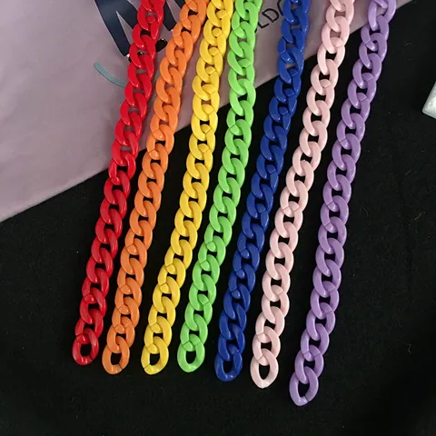 Retro 90s Disco Stil Acryl Kette Halskette Und Ohrringe Set Für Damen Neon Farbe Chunky Link Choker Y2K Mode Schmuck Zubehör