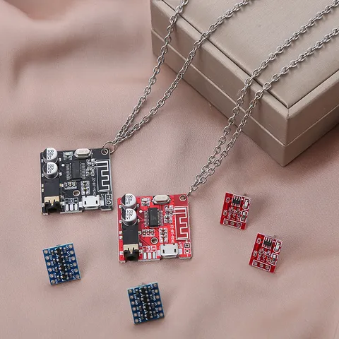 Ensemble de Bijoux Carte de Circuit Cyberpunk Y2K pour Femmes Hommes Techwear PCB Collier Pendentif Chaîne en Acier Inoxydable Hip Hop