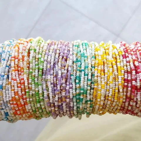 Bunte Saatperlen Halskette Im Boho-Stil Für Damen Ethno-Handgefertigte Glasperlen Choker Sommer Strand Schmuck