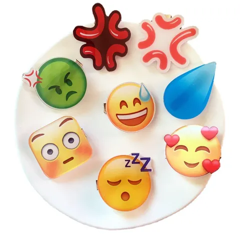 Lustige Emoji Haarklammern Harz Wassertropfen Wütend Schweiß Ausdruck Haarnadeln Für Mädchen Studenten Kawaii Haarschmuck