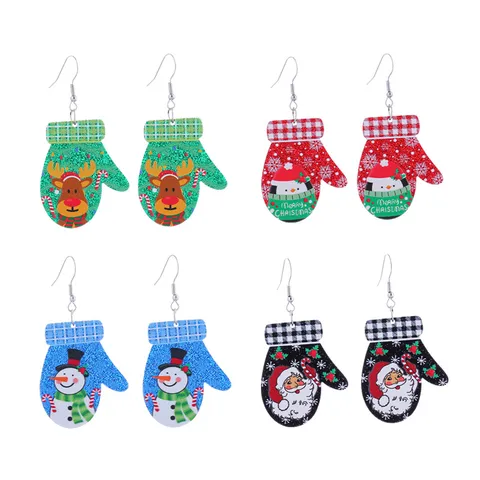 Weihnachten Acryl Ohrhänger Bunt Festlich Weihnachtsmann Elch Hund Katze Handschuhe Weinglas Ohrringe Für Damen Party Urlaub Schmuck Geschenk
