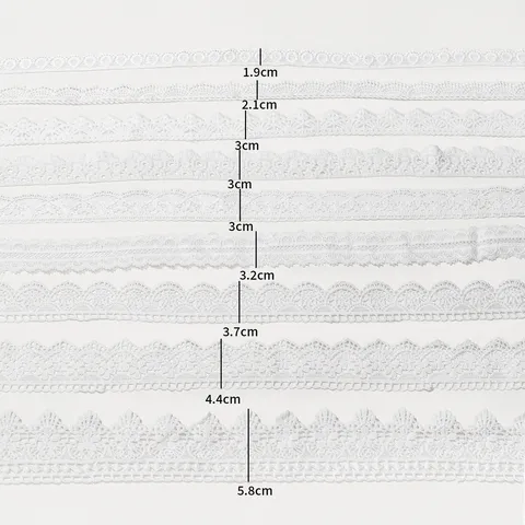 White Polyester Water Soluble Lace Trim Embroidered Hollow Out Floral Lace Ribbon For DIY Sewing Craft Hair Accessories