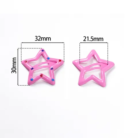 Colorful Hollow Star Hair Clips Iron Dripping Oil BB Clips For Kids Girls Pentagram Hairpins Cute Hair Accessories