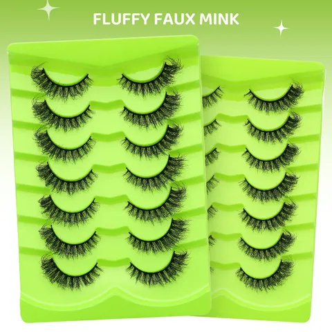 Synthetikfaser Flauschige Faux Nerz Wimpern Schräge Katzenaugen Falsche Wimpern Natürlich Lange Dünne Wimpern Für Damen