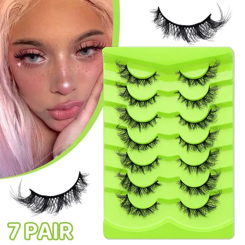 Synthetikfaser Flauschige Faux Nerz Wimpern Schräge Katzenaugen Falsche Wimpern Natürlich Lange Dünne Wimpern Für Damen