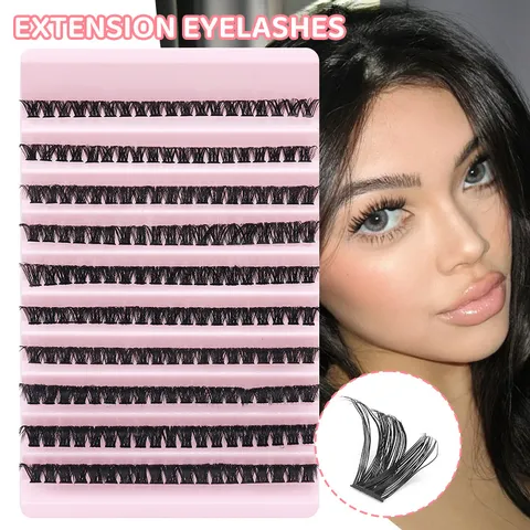 Natural Long Segmented Individual Cluster False Eyelashes Synthetic Fiber DIY Extension Eyelashes Cluster Lashes For Women Everyday Makeup