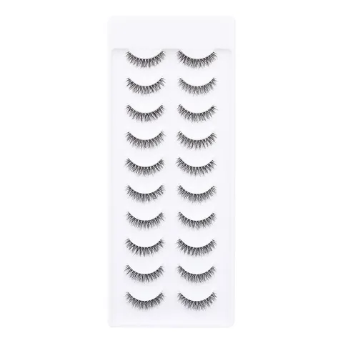 Durchsichtiges Band Flauschige Falsche Wimpern Messy Lockig Dick Natürlich Aussehende Wimpern Kunstfaser Wimpern Set Für Damen Make-up