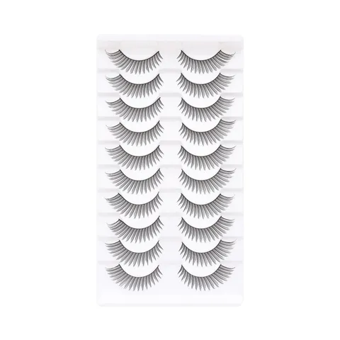 Natürliche Lange Falsche Wimpern Kunstfaser Dünne Weiche Stiel Wimpern Anime Manga Stil Augen Make-Up Damen Beauty Tools