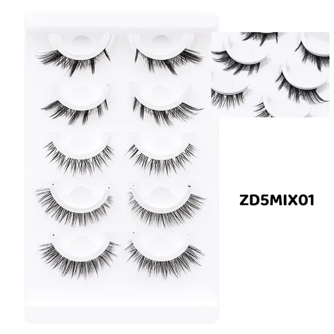 Faux Cils Auto-adhésifs Sans Colle Naturels Longs Épais en Fibre Synthétique Extensions de Cils Réutilisables Outil de Maquillage pour Femmes